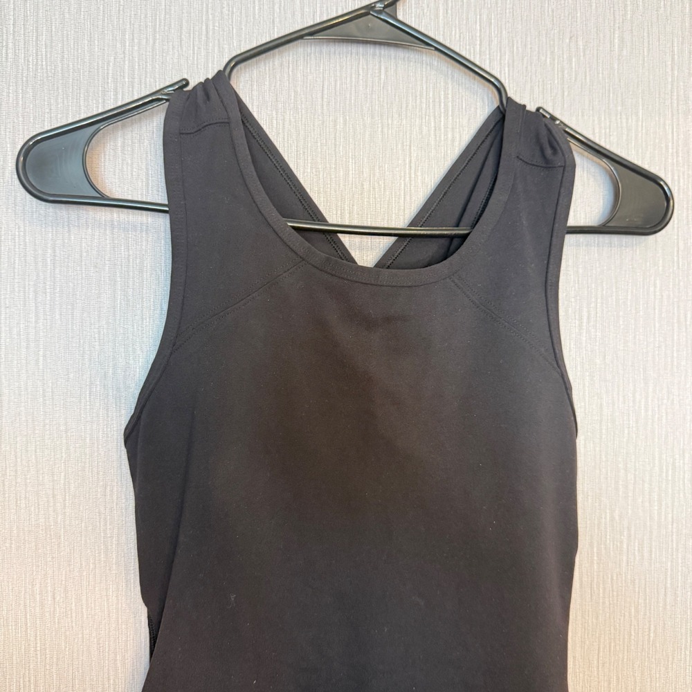 Lululemon Picnic Play Black Criss Cross Back Midi Dress Size 6 - Picture 5 of 9